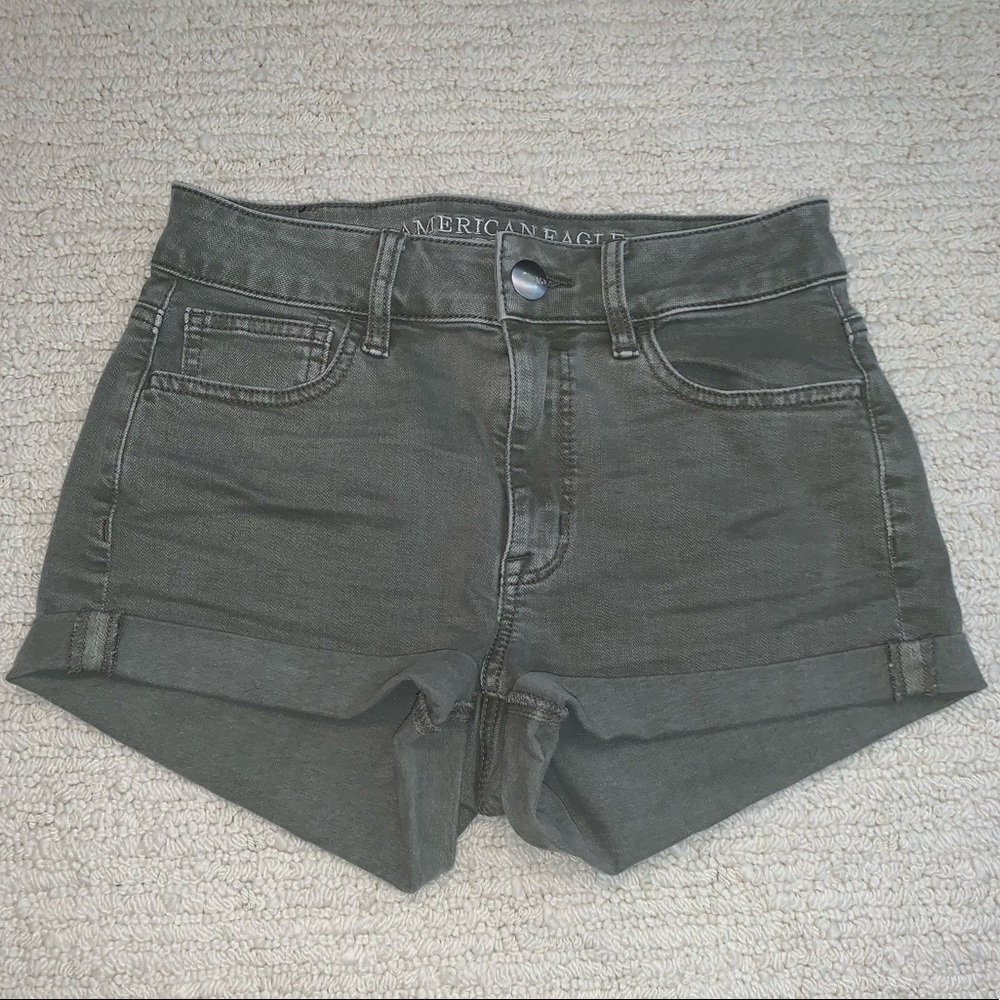 Am. Eagle green denim shorts size 2
